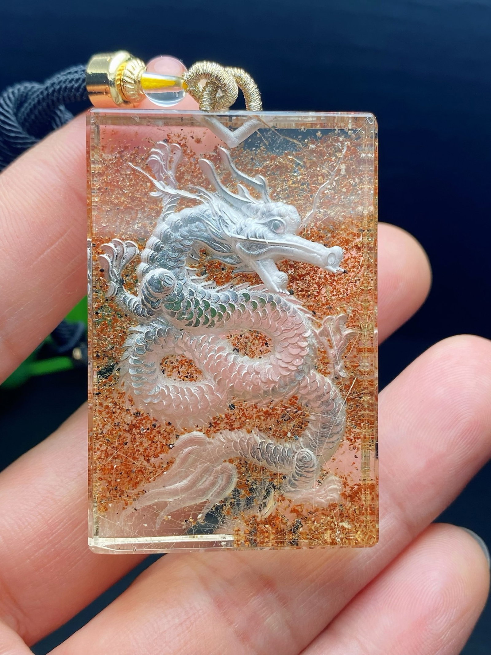 An Exquisite Crystal Dragon Pattern Pendant - 3