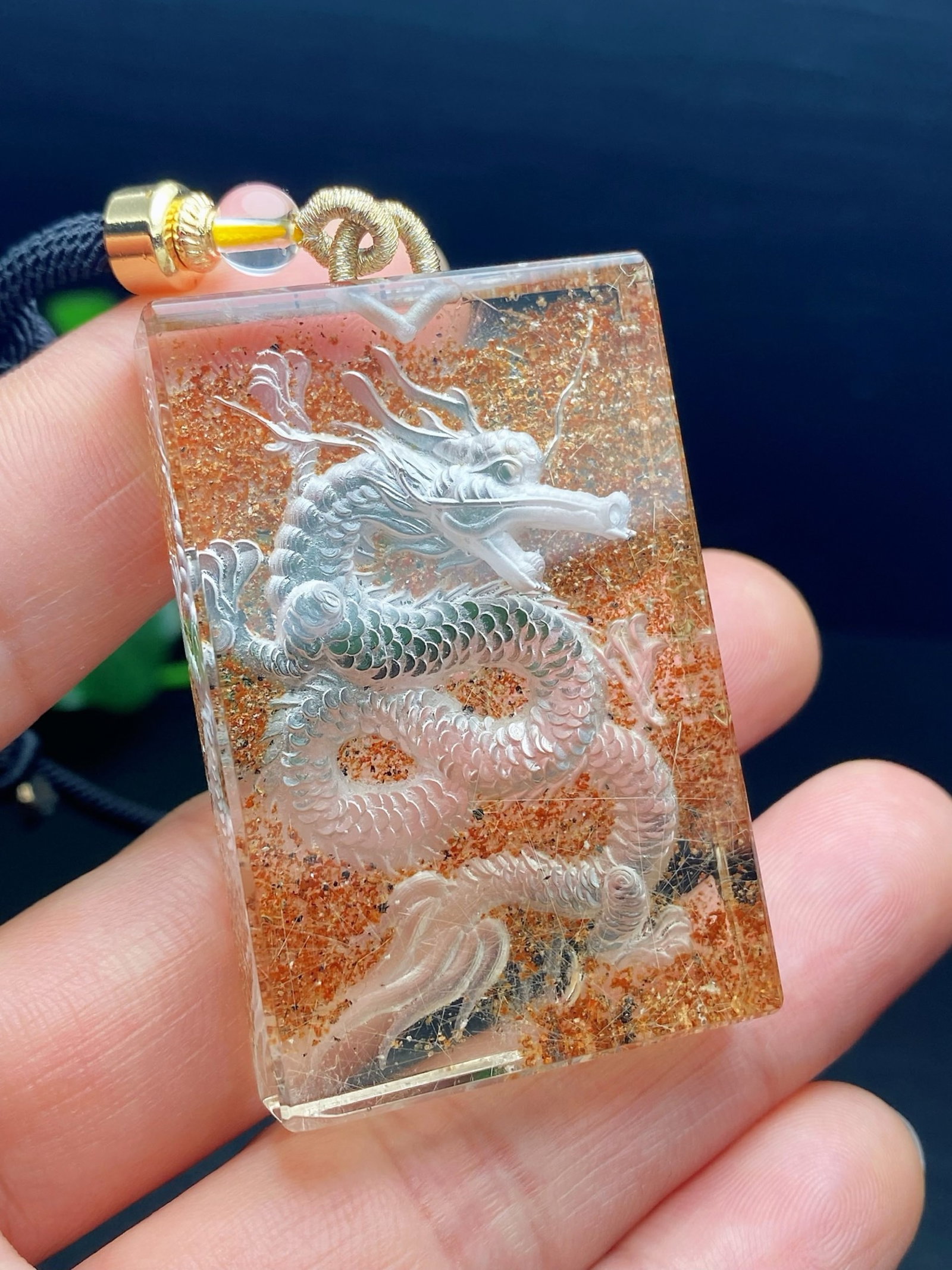 An Exquisite Crystal Dragon Pattern Pendant - 4