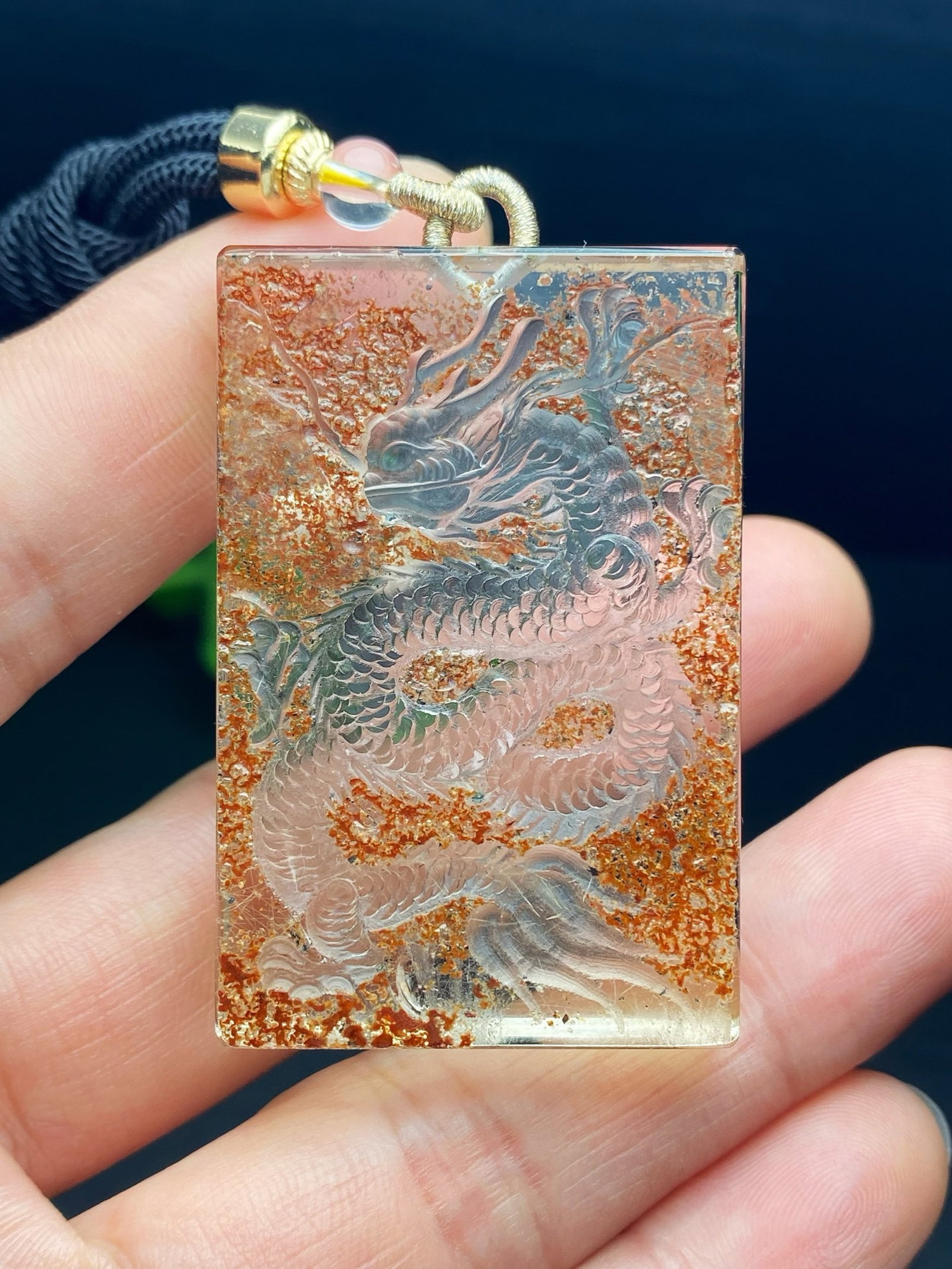 An Exquisite Crystal Dragon Pattern Pendant - 5