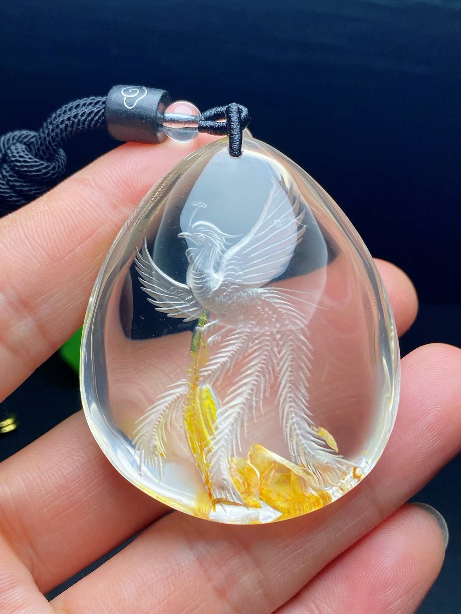 An Exquisite Crystal Phoenix Pattern Pendant - 2