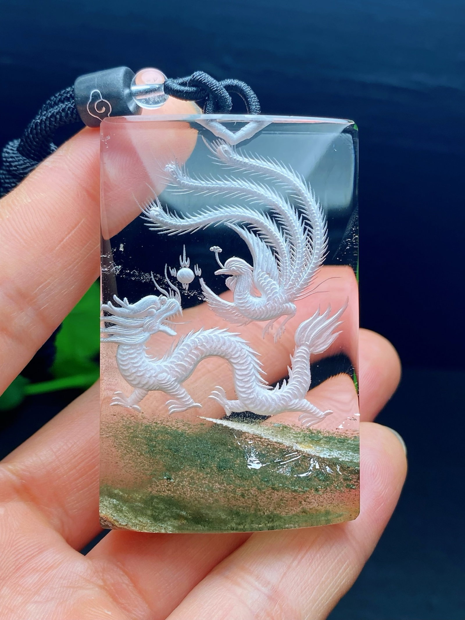 An Exquisite Crystal Dragon and Phoenix Pattern Pendant (1 of 6)