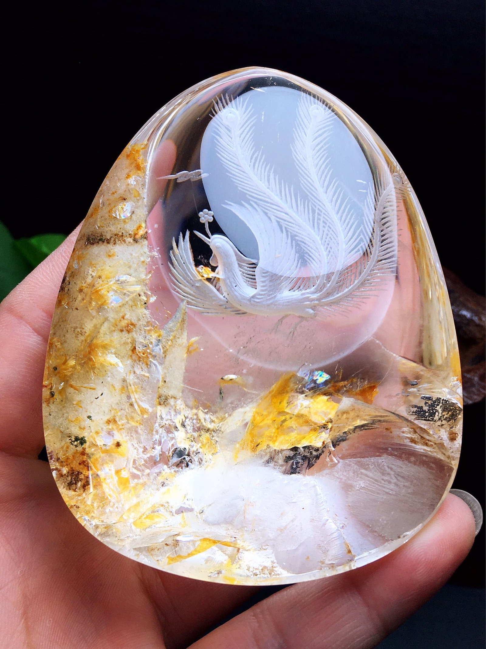 An Exquisite Crystal Phoenix Pattern Ornament - 4