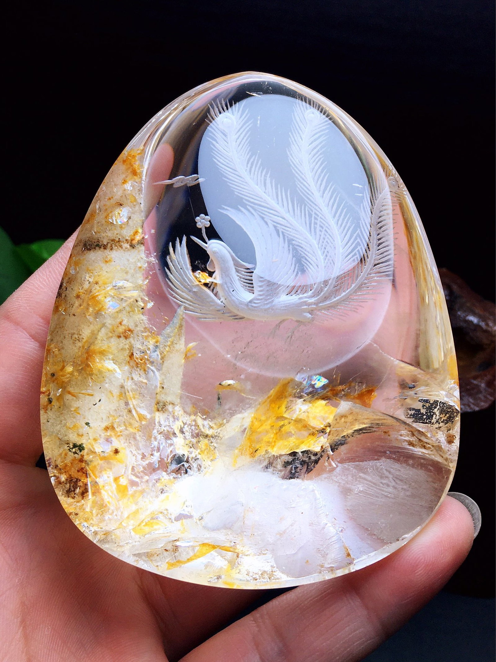 An Exquisite Crystal Phoenix Pattern Ornament - 5
