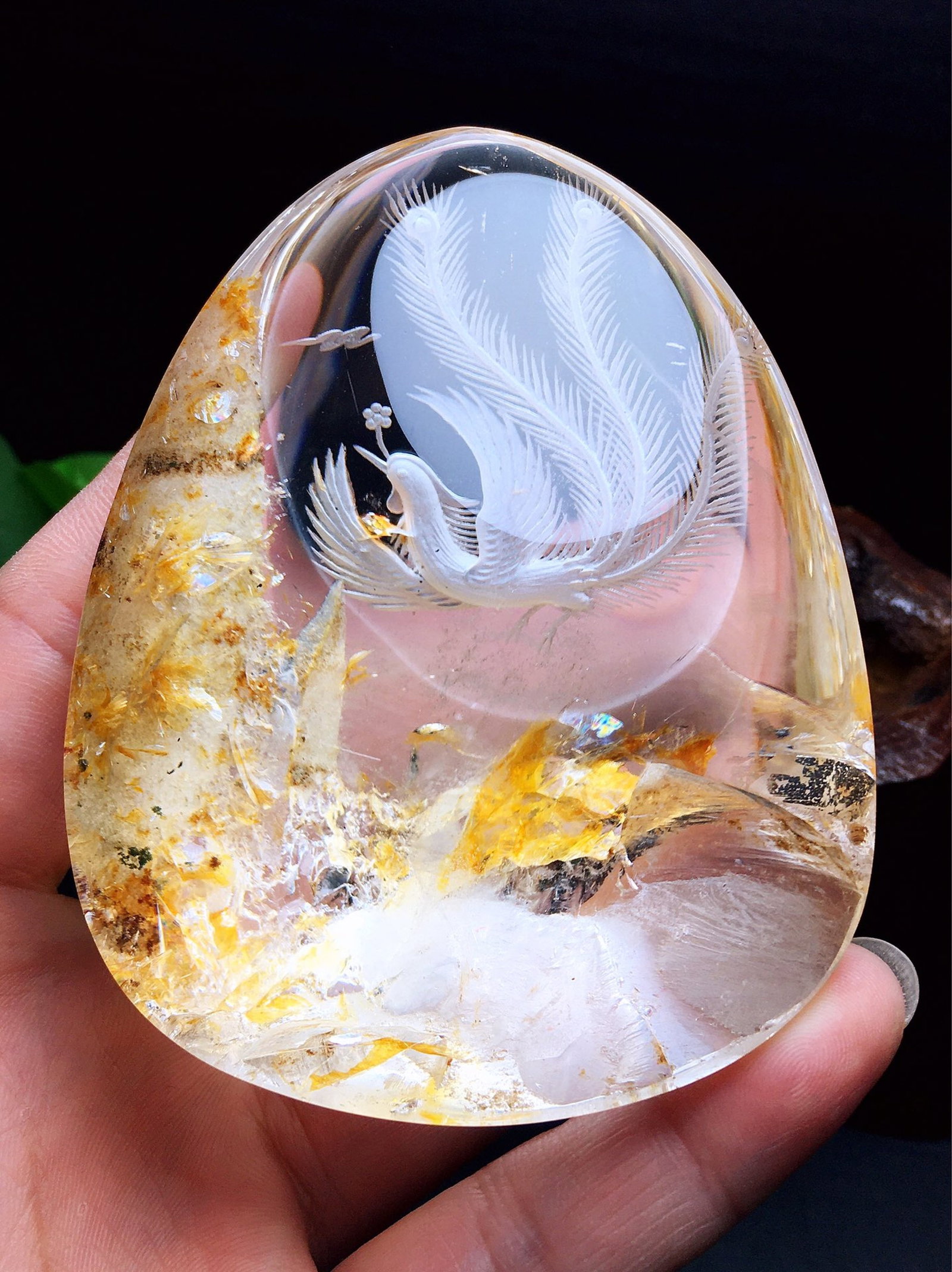 An Exquisite Crystal Phoenix Pattern Ornament - 6