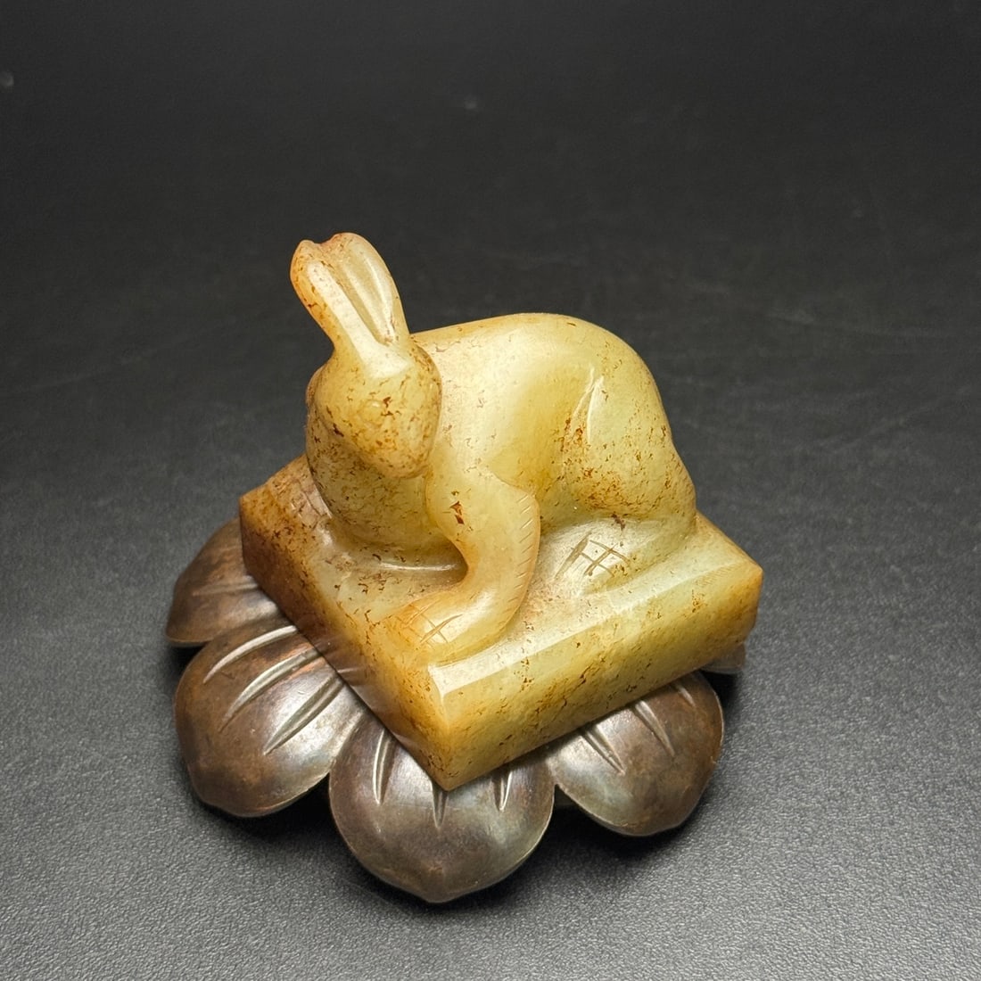 An Exquisite White Jade Rabbit Pattern Seal - 7