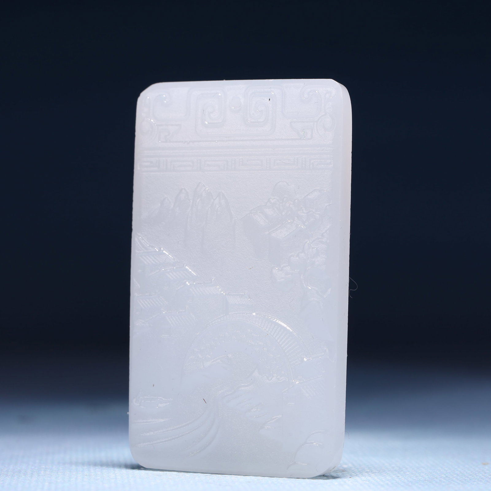 An Exquisite White Jade Landscape Pattern Pendant - 2