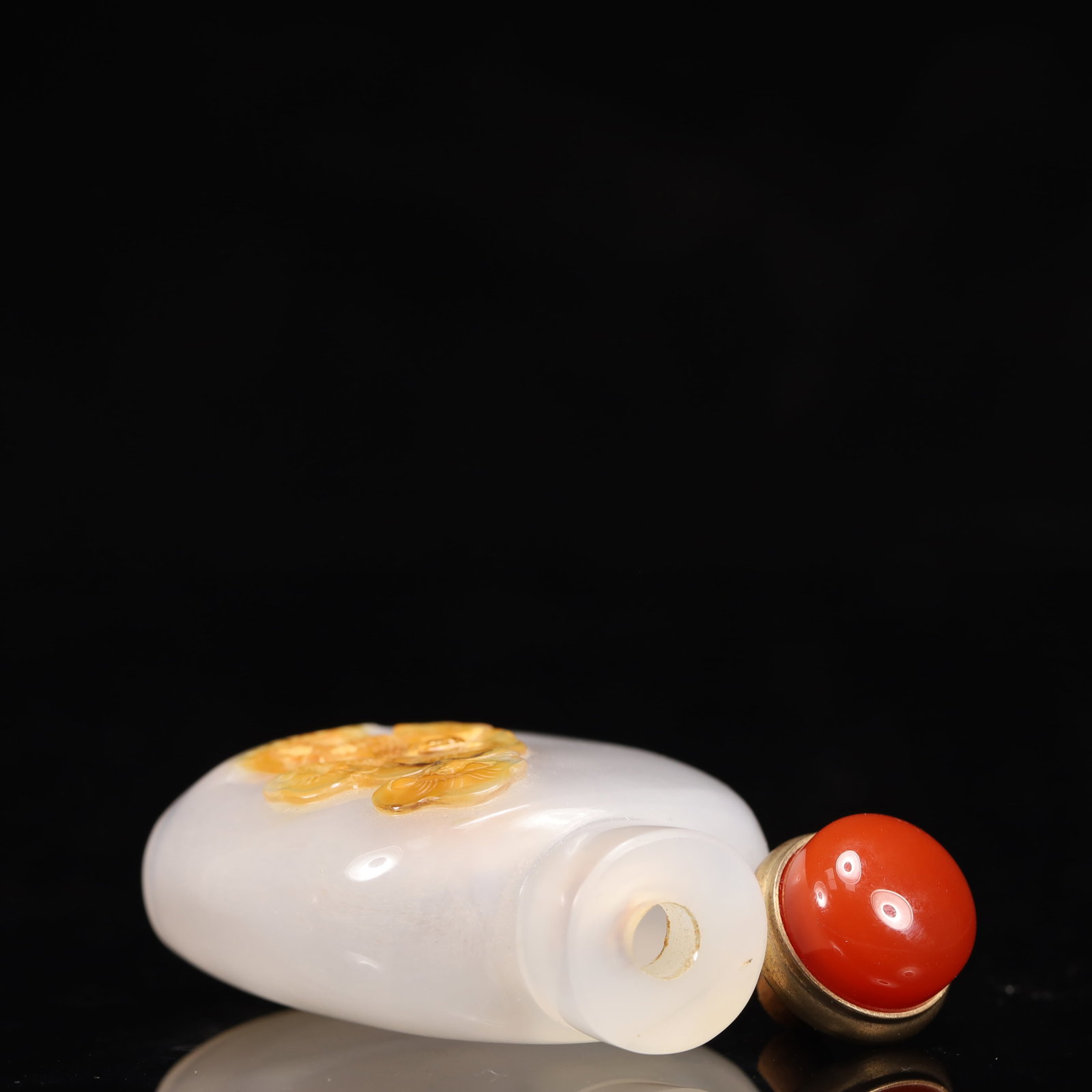 An Exquisite Agate Pine and Bats Pattern Snuff Bottle - 8