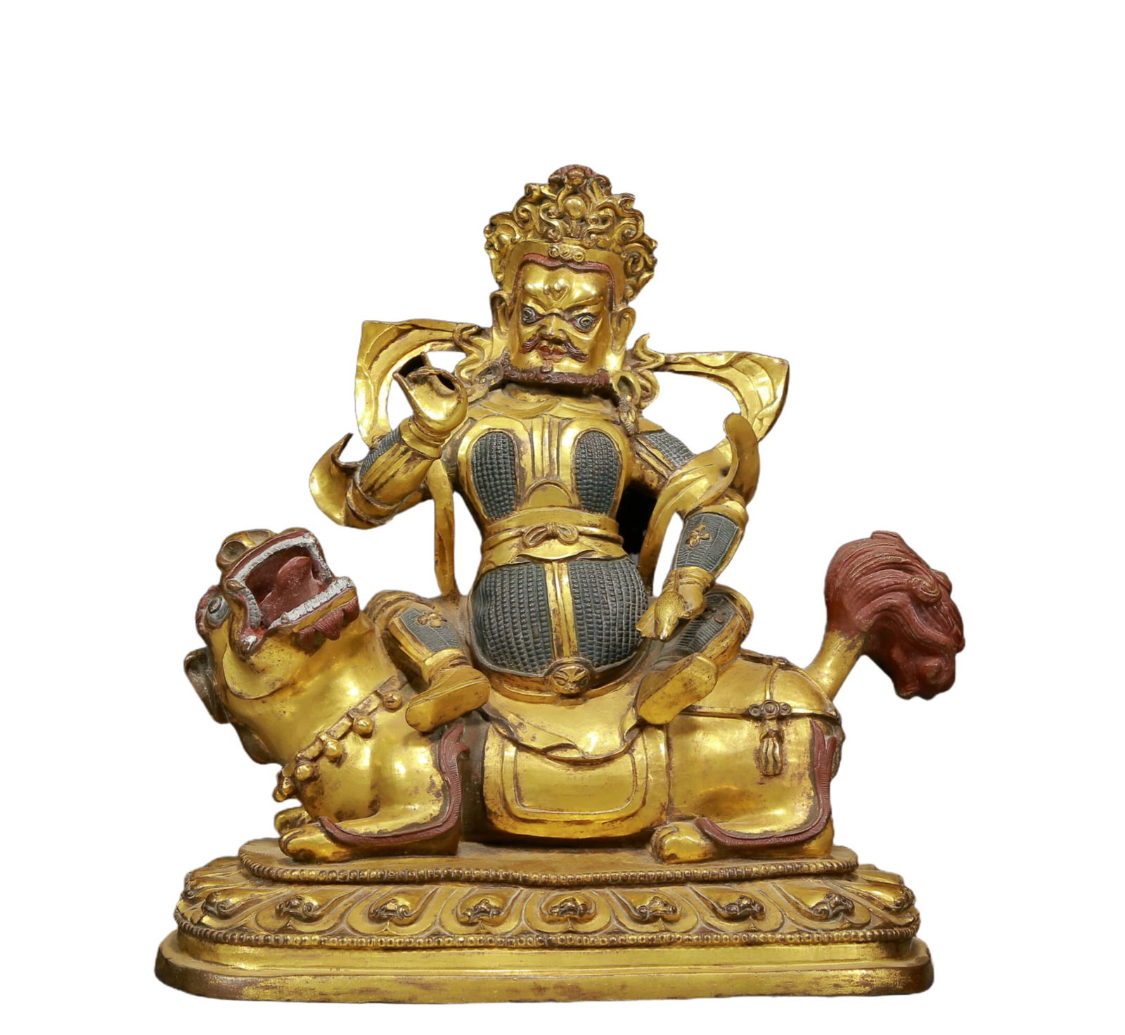 A Solemn Gilt Bronze Statue of Mammon Rides the Lion (1 of 9)