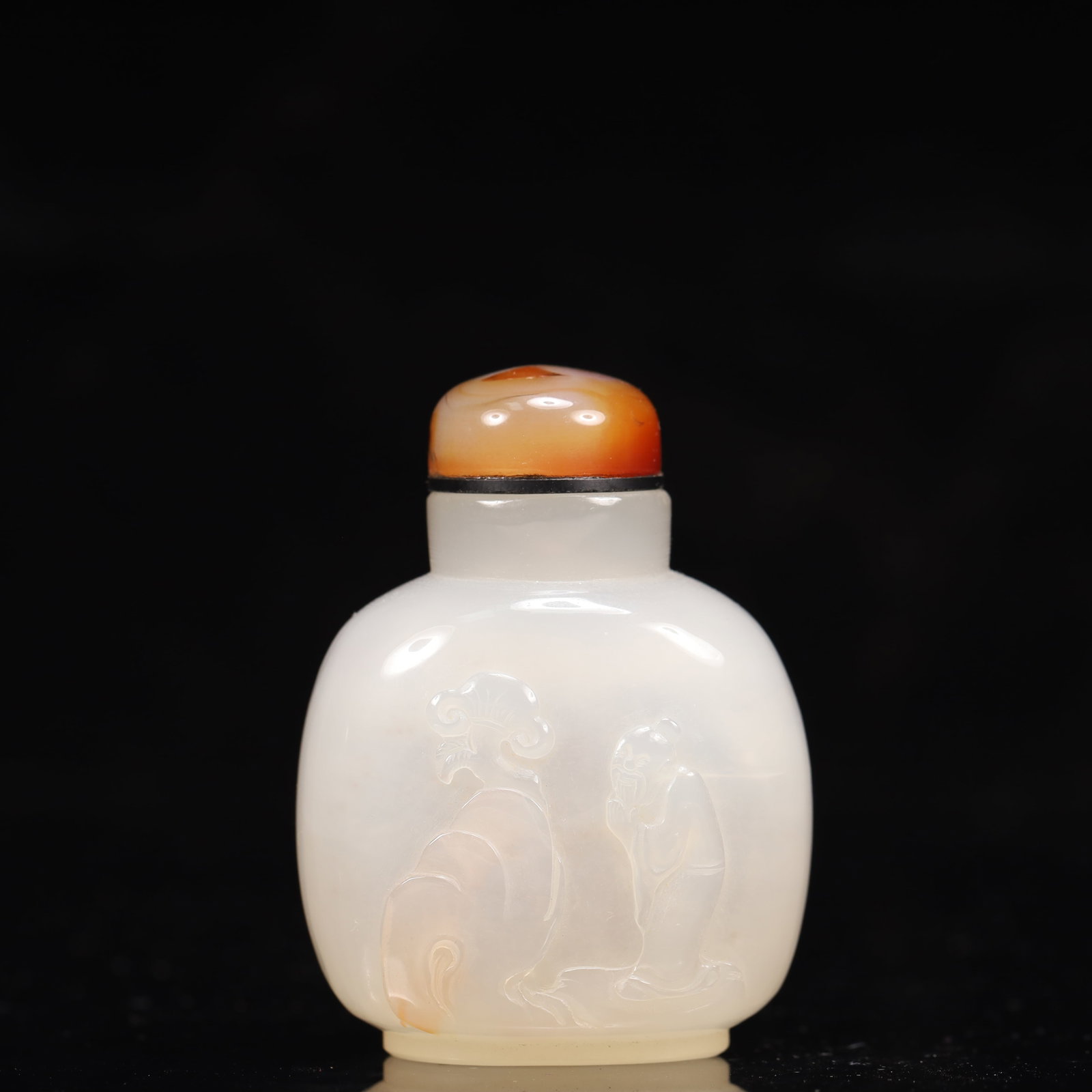 An Exquisite Agate Pine and Figure Pattern Snuff Bottle - 5