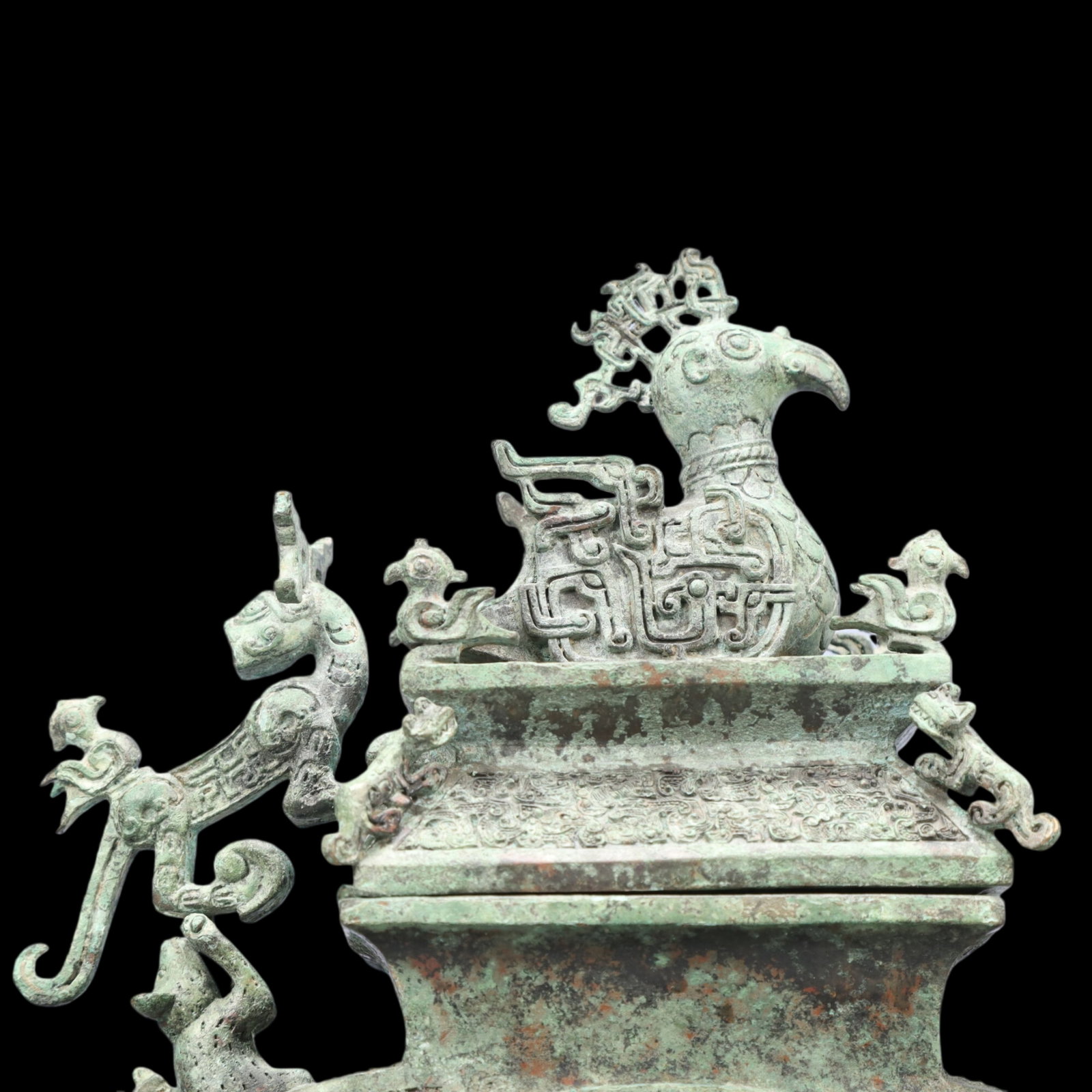 A Precious Bronze Chi-Dragon Pattern Ewer - 2