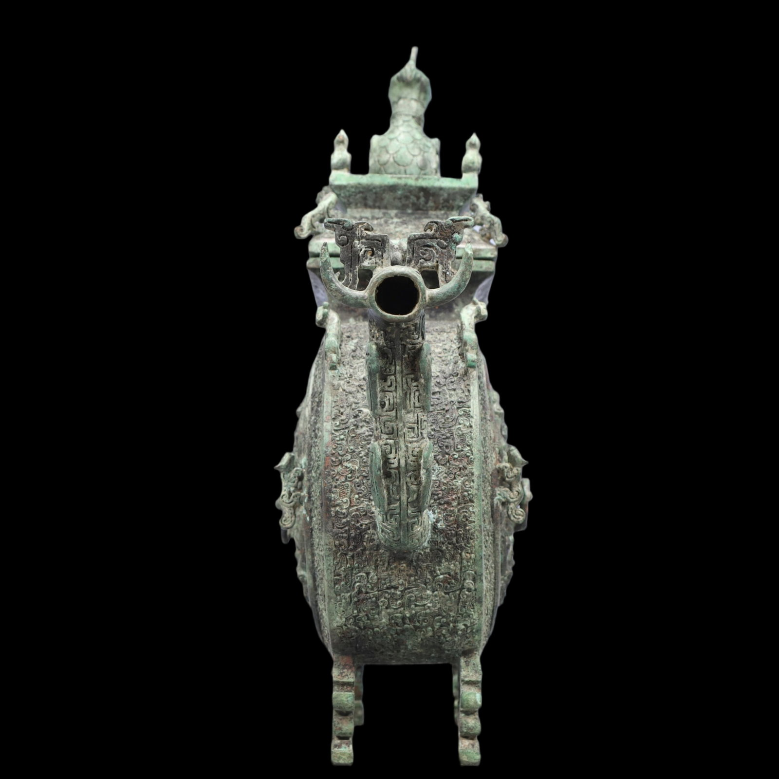 A Precious Bronze Chi-Dragon Pattern Ewer - 5