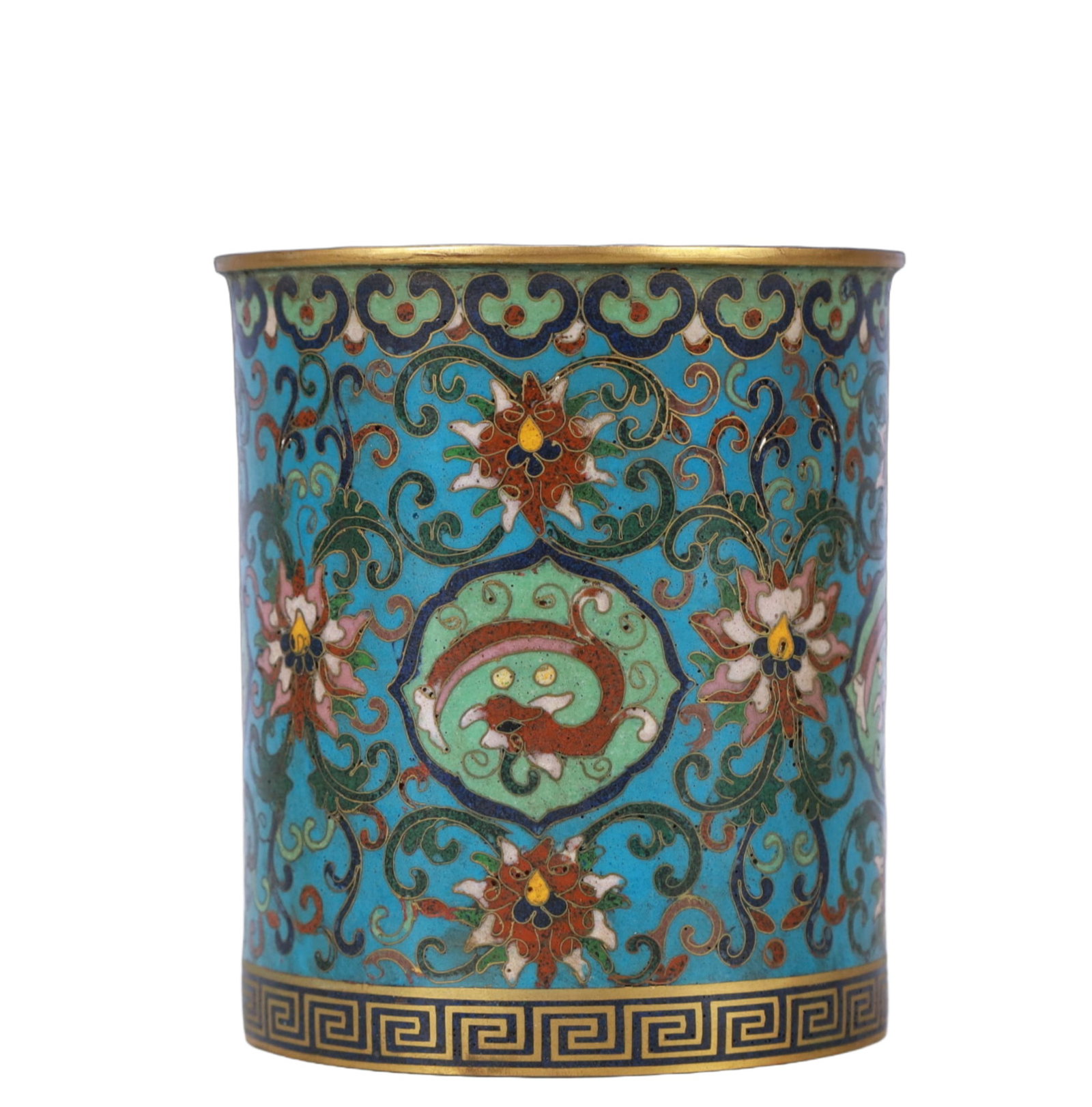 An Exquisite Cloisonne Lotus Pattern Brush Pot - 3
