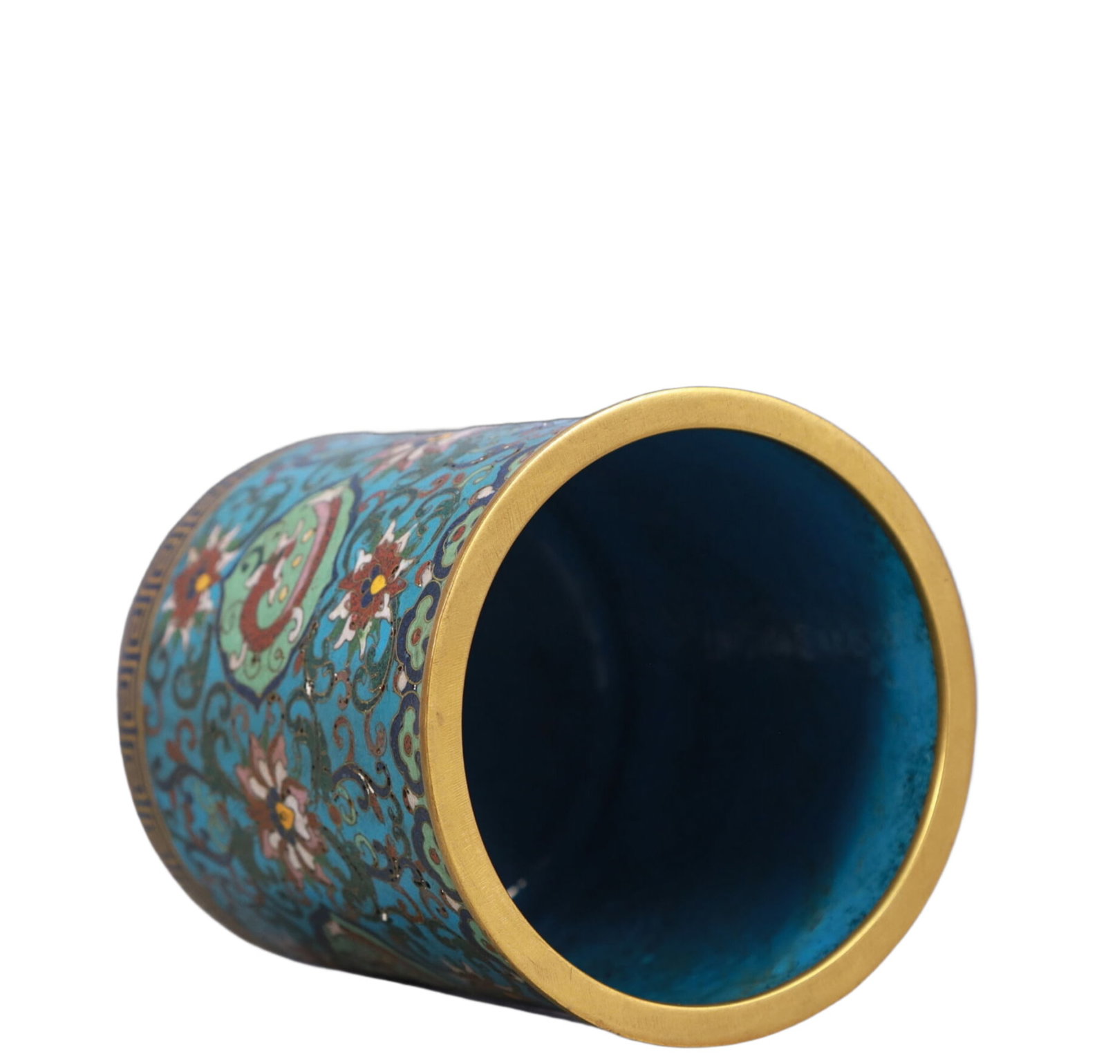 An Exquisite Cloisonne Lotus Pattern Brush Pot - 5