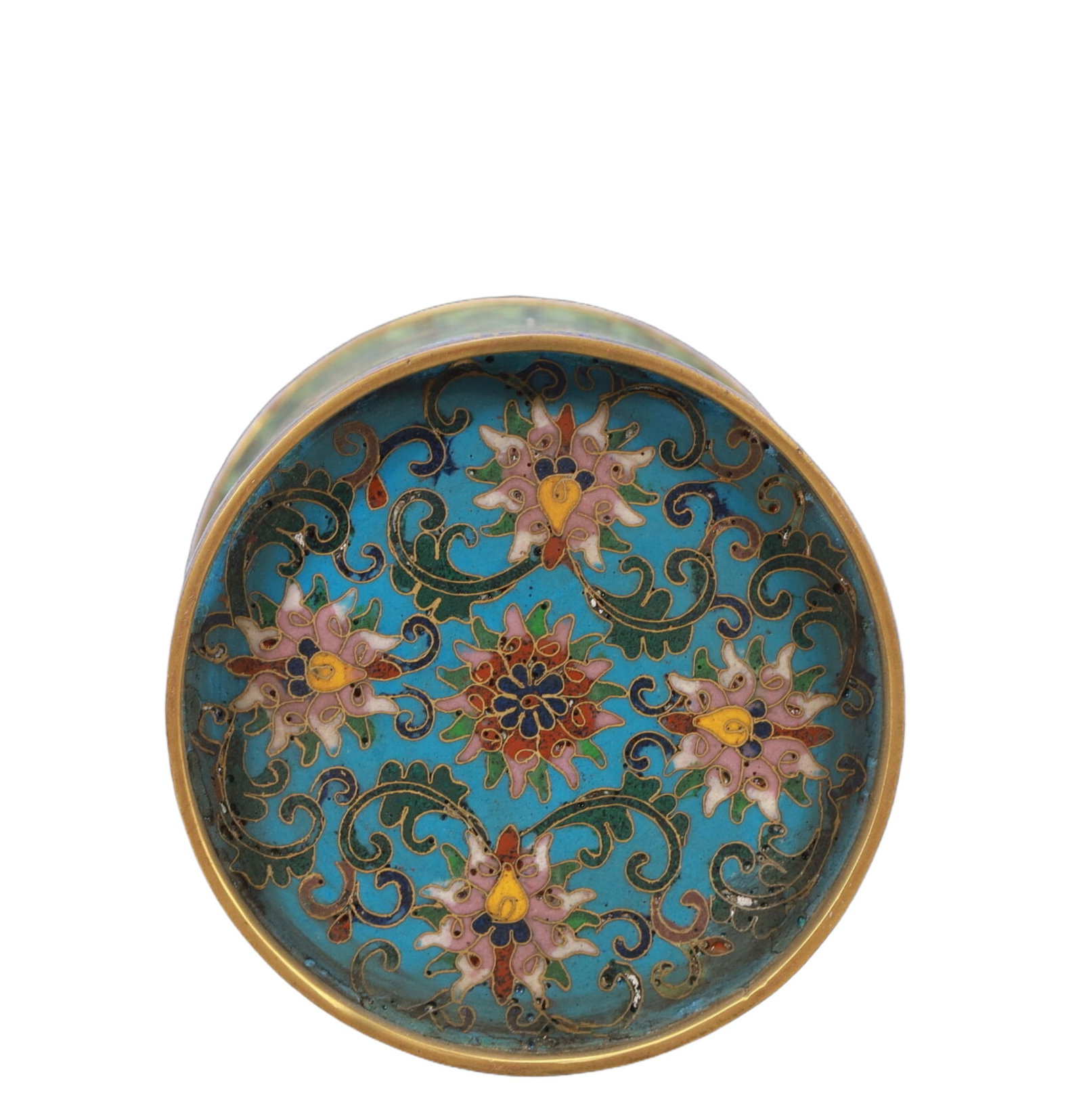 An Exquisite Cloisonne Lotus Pattern Brush Pot - 6