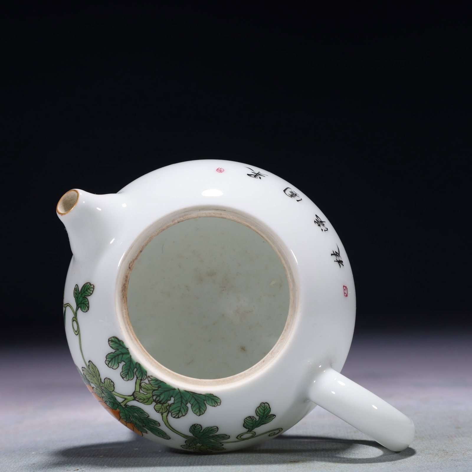 An Exquisite Enamel Pumpkin Pattern Teapot - 9