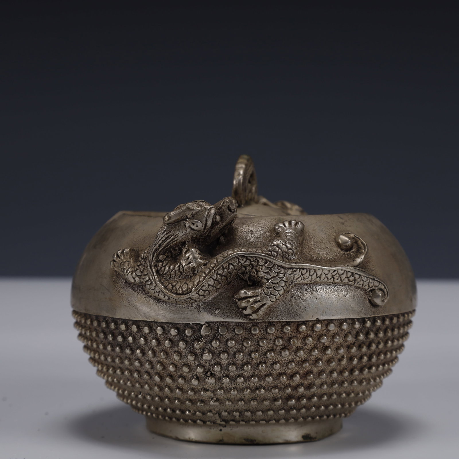 An Exquisite Silver-Plated Bronze Dragon Pattern Censer - 7
