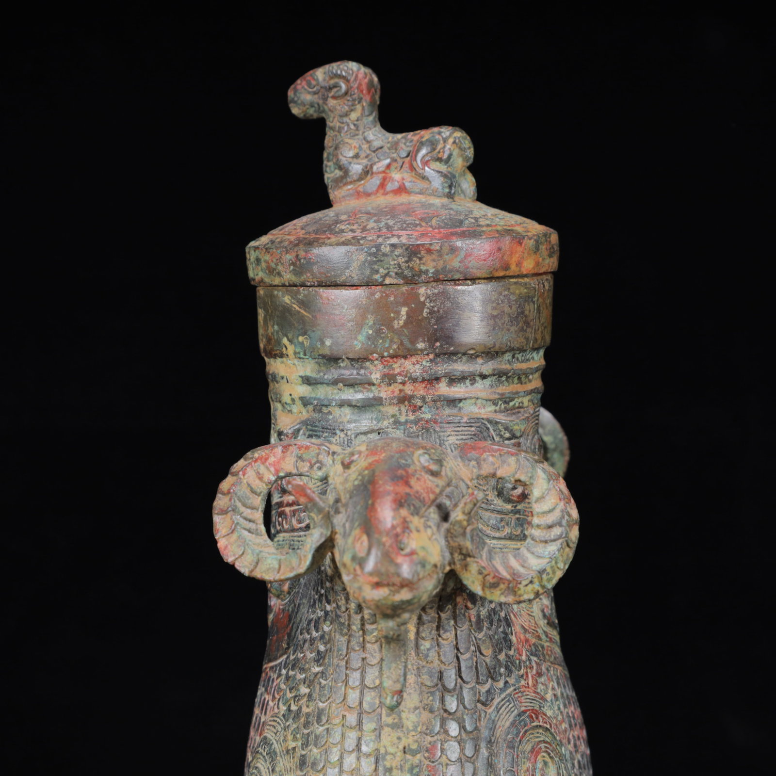 An Archaic Bronze Beast-Face Pattern Sheep Pot - 8