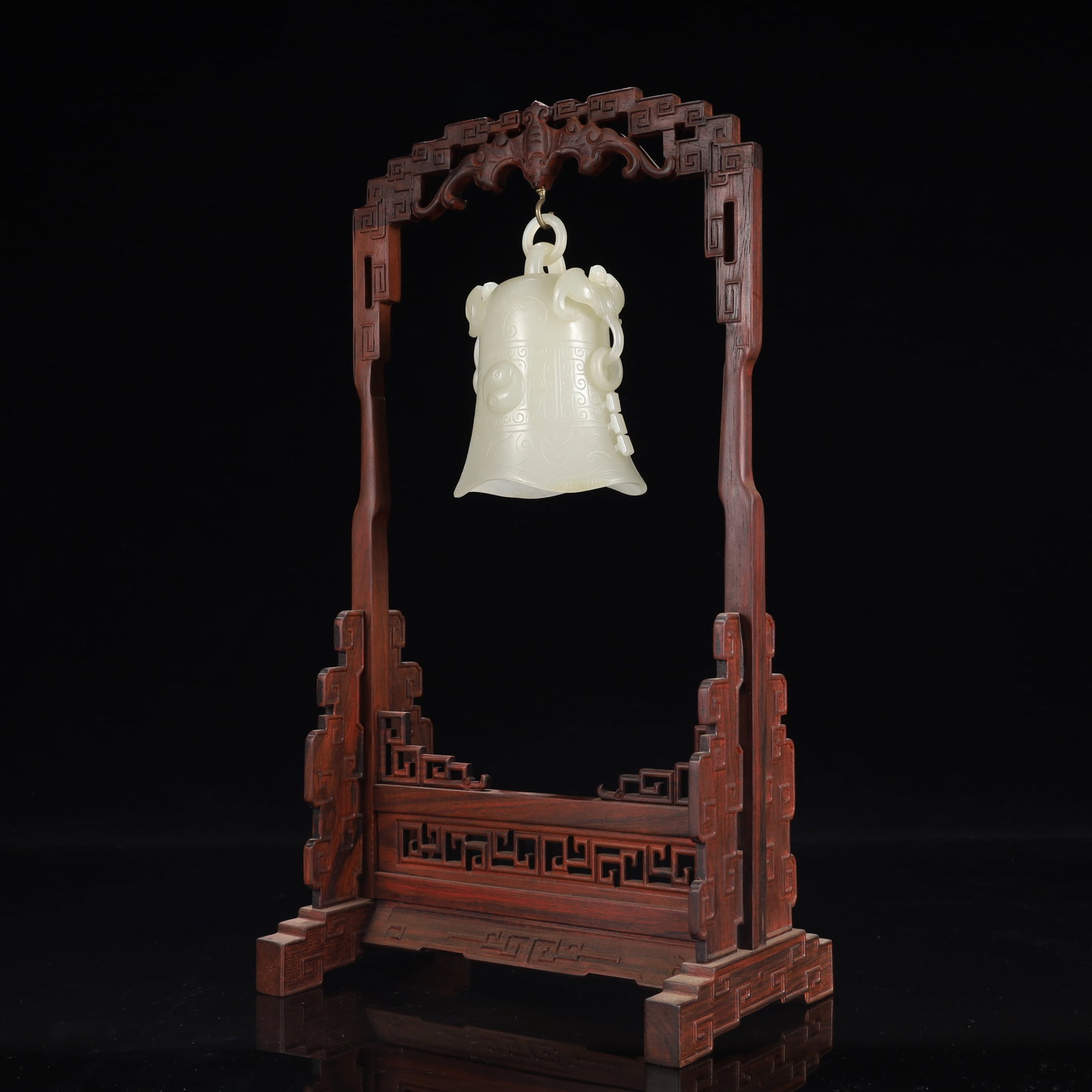 An Exquisite White Jade Trigram Pattern Chime - 7