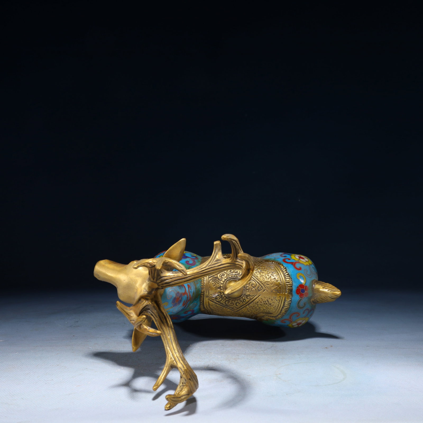 An Exquisite Cloisonne Lotus Pattern Deer Ornament - 8