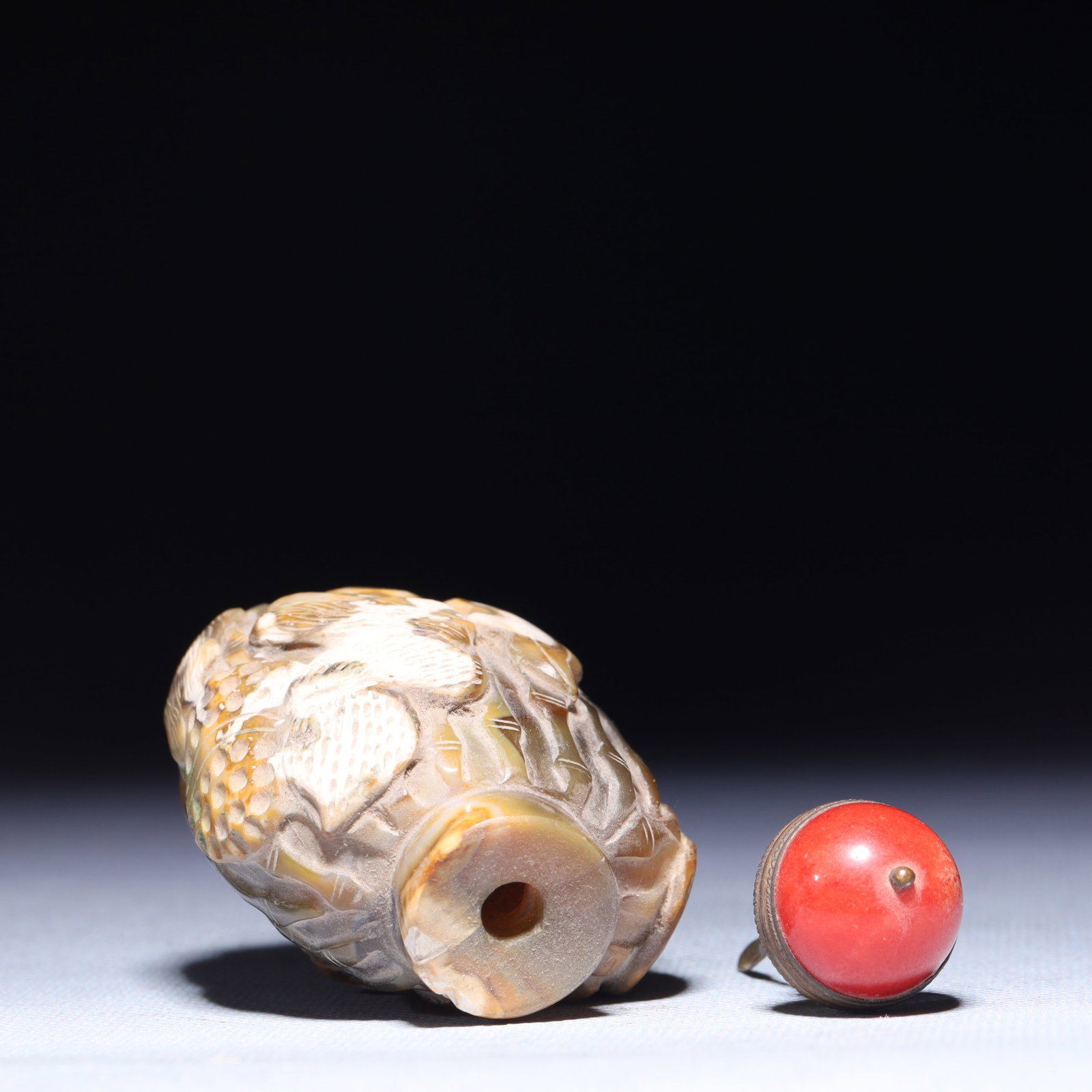 An Exquisite Agate Bamboo Pattern Snuff Bottle - 7