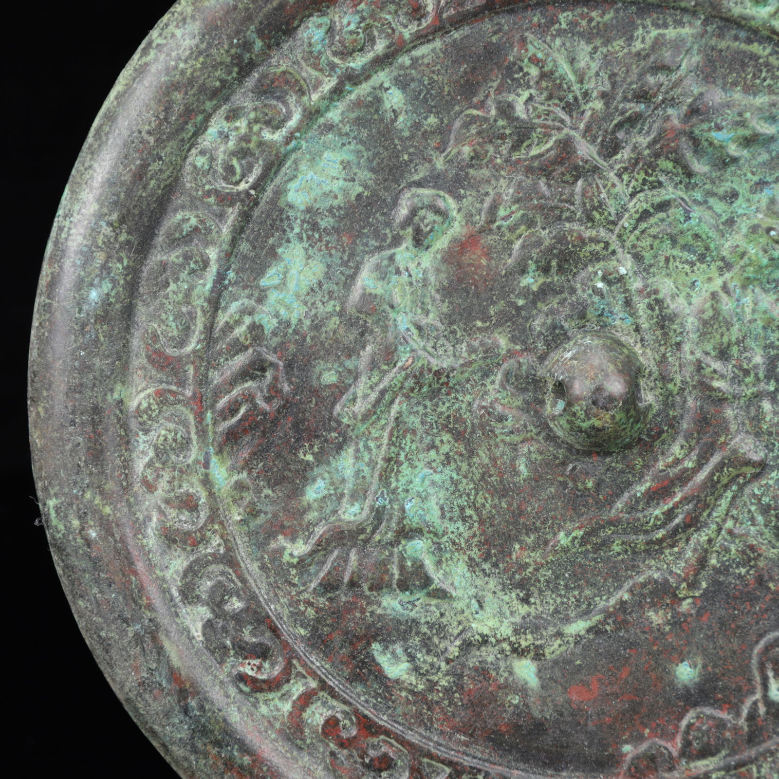 An Archaic Bronze Landscape Pattern Round Mirror - 3