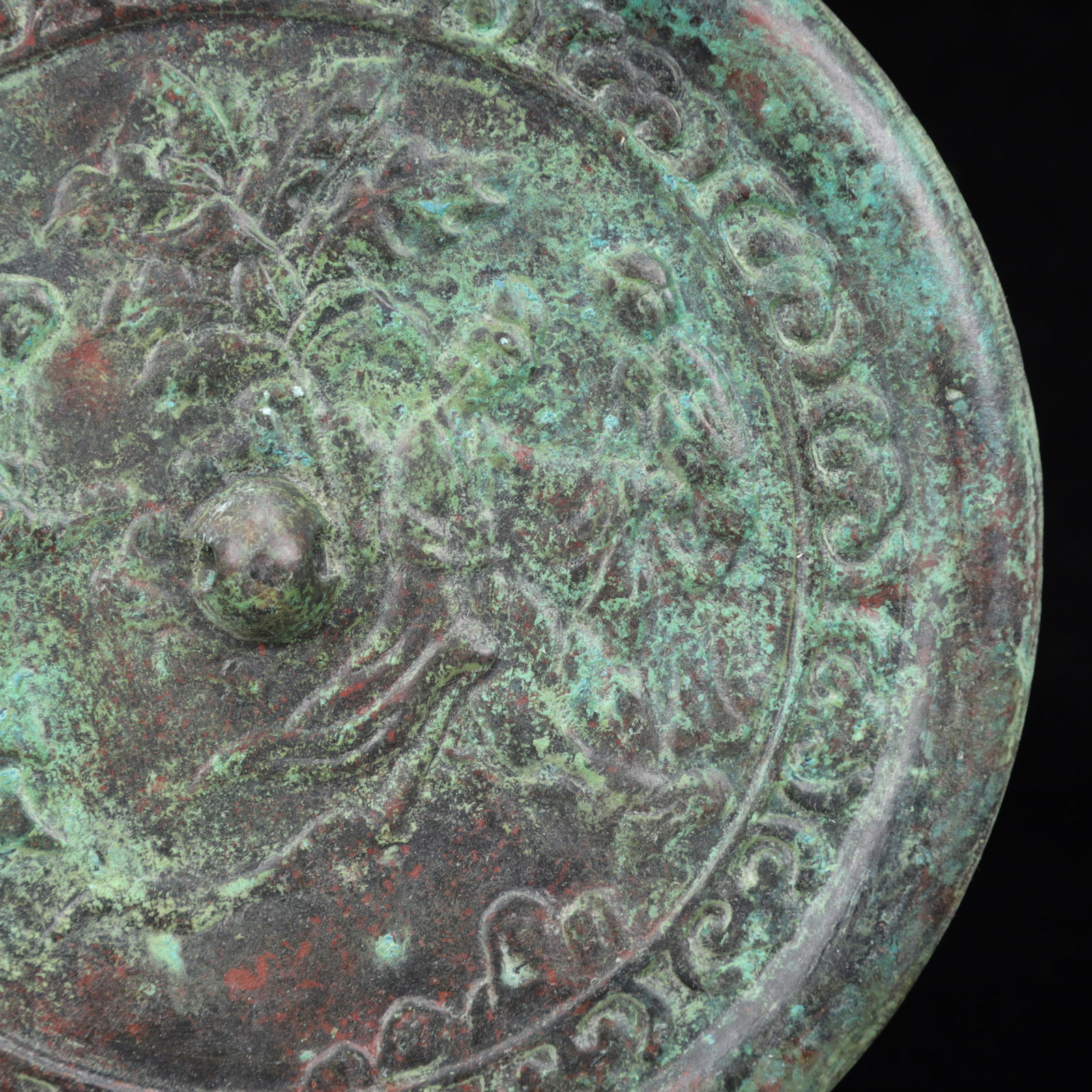 An Archaic Bronze Landscape Pattern Round Mirror - 4