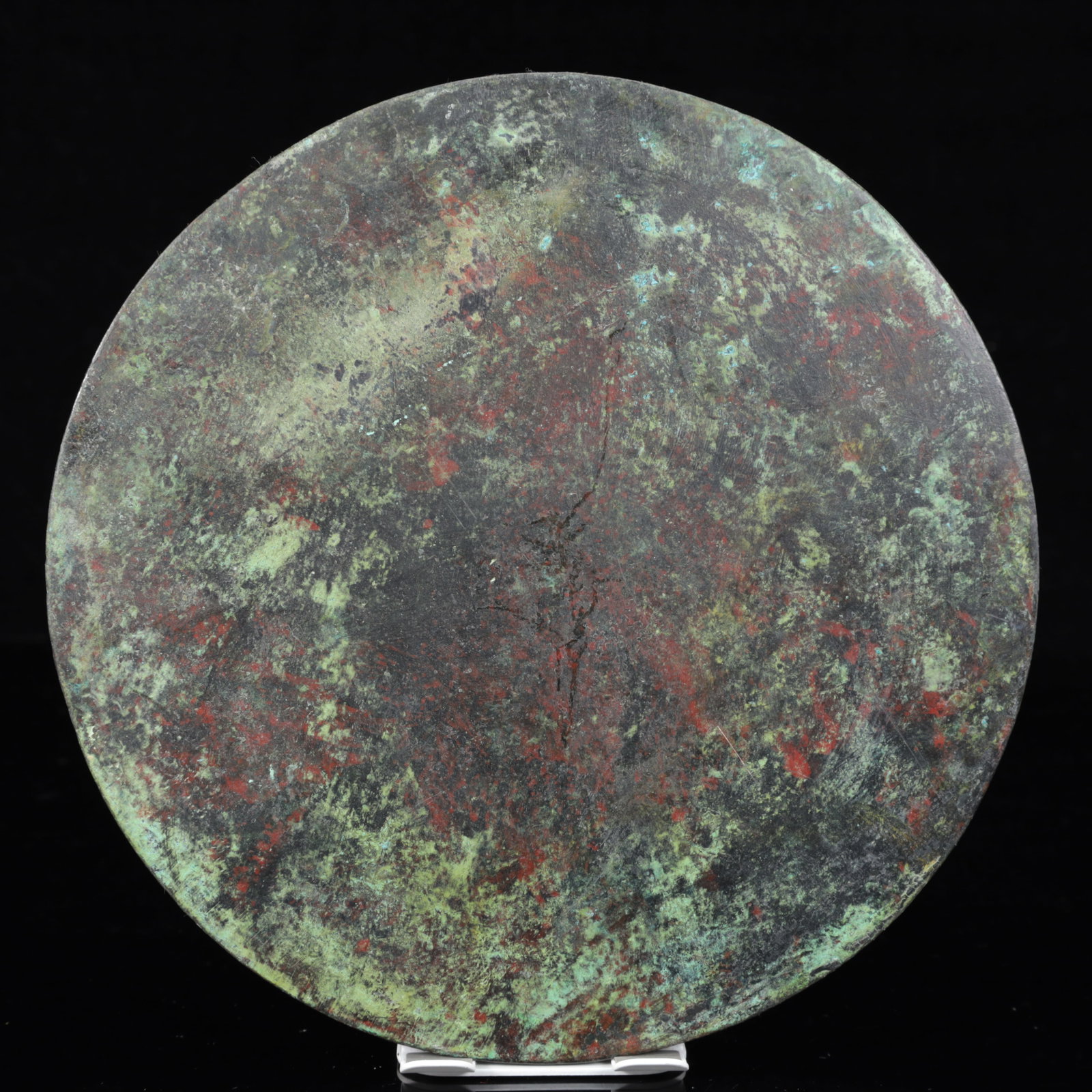 An Archaic Bronze Landscape Pattern Round Mirror - 9