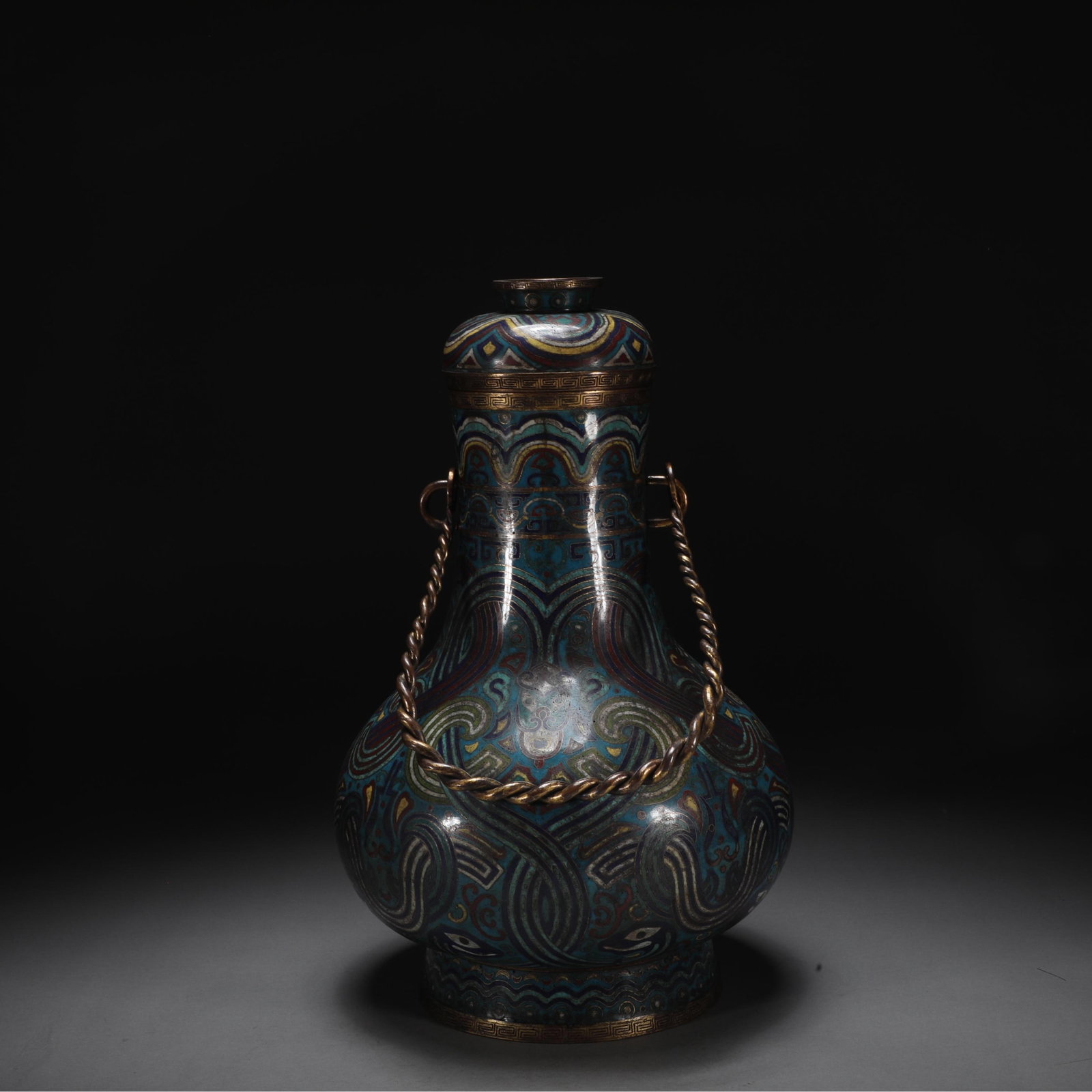 An Exquisite Cloisonne Beast-Face Pattern Loop-Handled Pot - 2