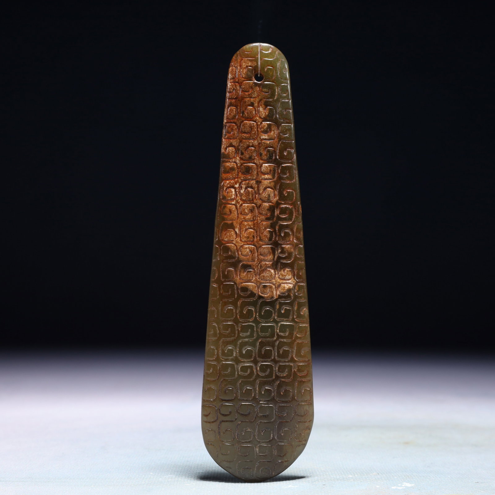An Exquisite Archaic Jade Auspicious Cloud Pattern Pendant - 6