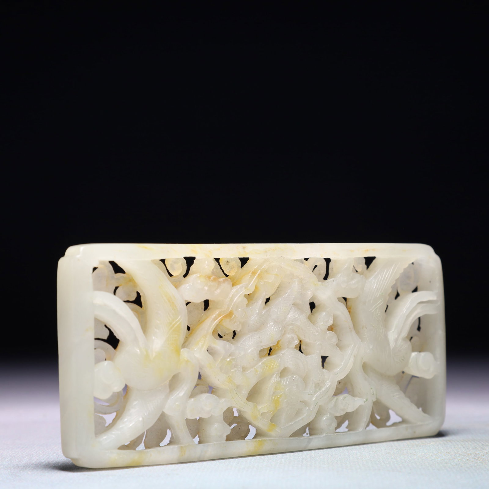 An Exquisite White Jade Flower and Dragon Pattern Pendant - 5