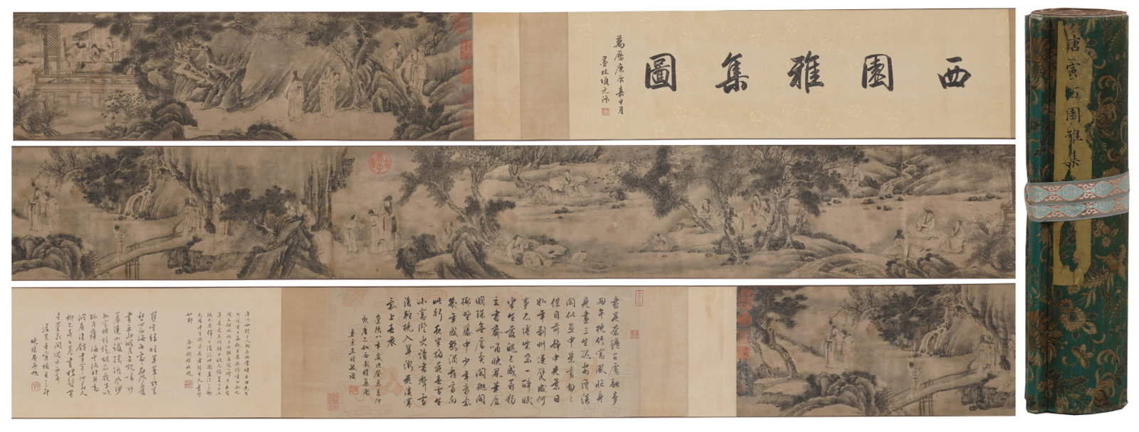 A Chinese Hand Scroll Ink Painting of Landscape and Figure on Paper (1 of 16)