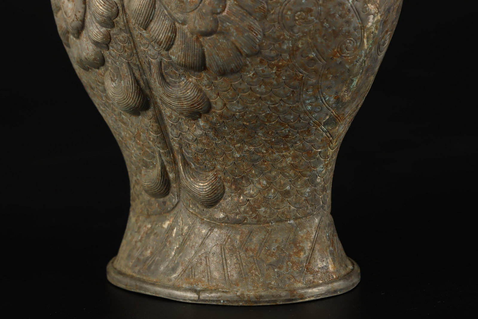 An Exquisite Silver Fish Pattern Loop-Handled Pot - 5