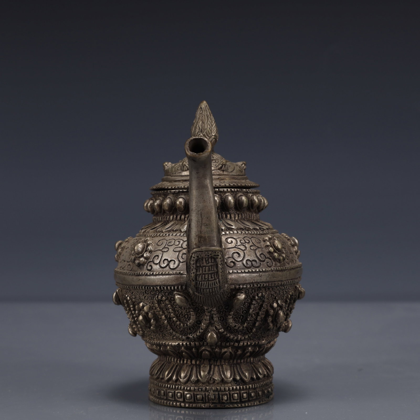 An Exquisite Silver-Plated Bronze Dragon Pattern Ewer - 8