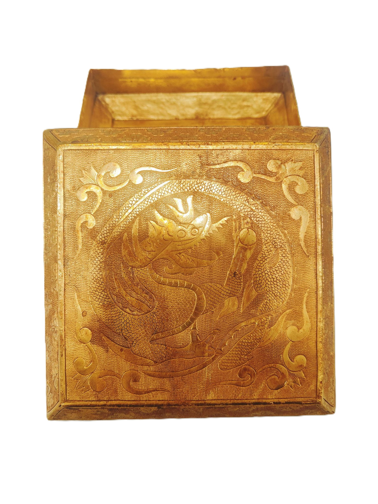 An Exquisite Gilt Bronze Dragon Pattern Box - 3