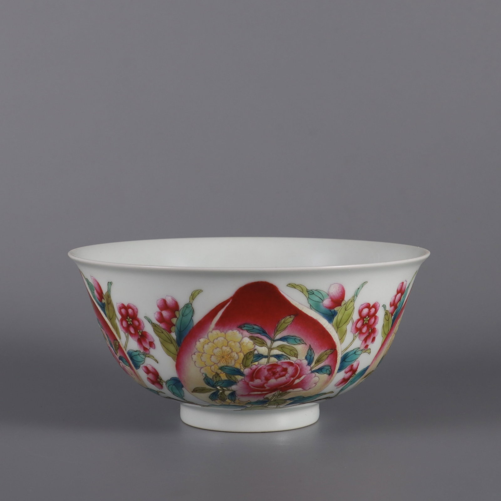 An Exquisite Enamel Flower and Fruit Pattern Bowl: An Exquisite Enamel Flower and Fruit Pattern Bowl,Qing Dynasty,China,Yongzheng Four-character Mark,Size:2.8inx5.8in 珐琅彩花果纹碗,中国清