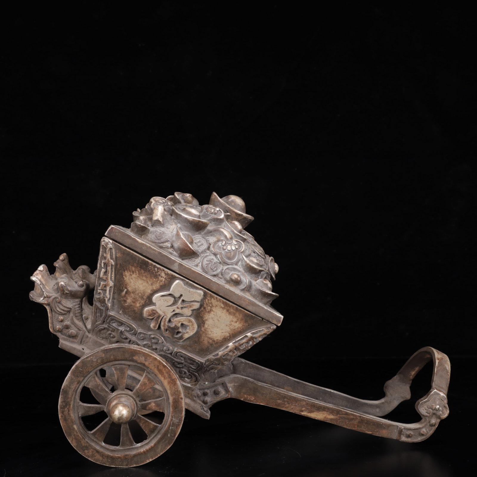 A Huge Silver-Plated Bronze Dragon Pattern Carriage - 12