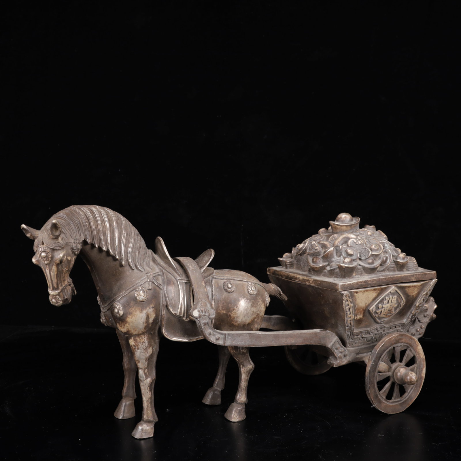 A Huge Silver-Plated Bronze Dragon Pattern Carriage - 4