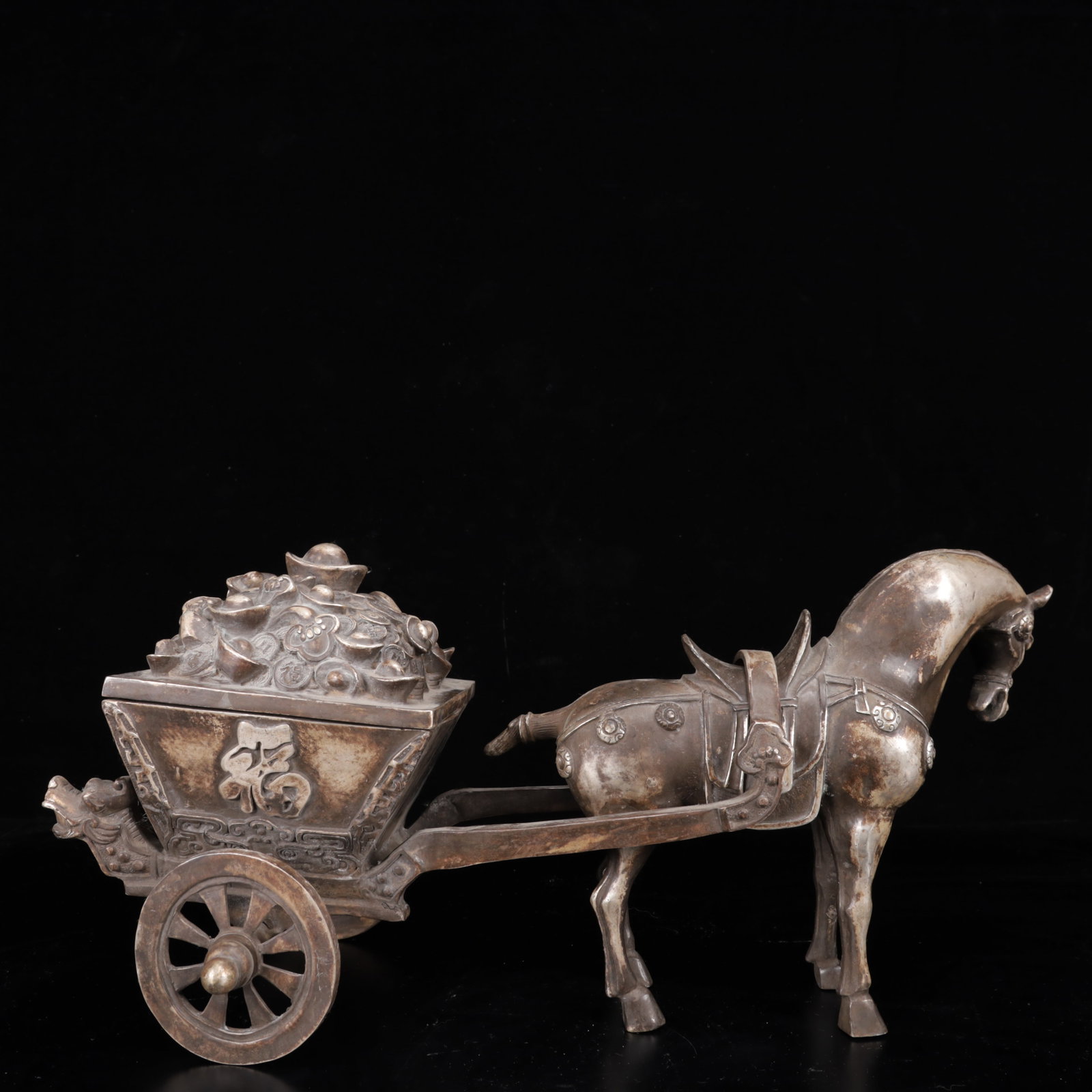 A Huge Silver-Plated Bronze Dragon Pattern Carriage - 7