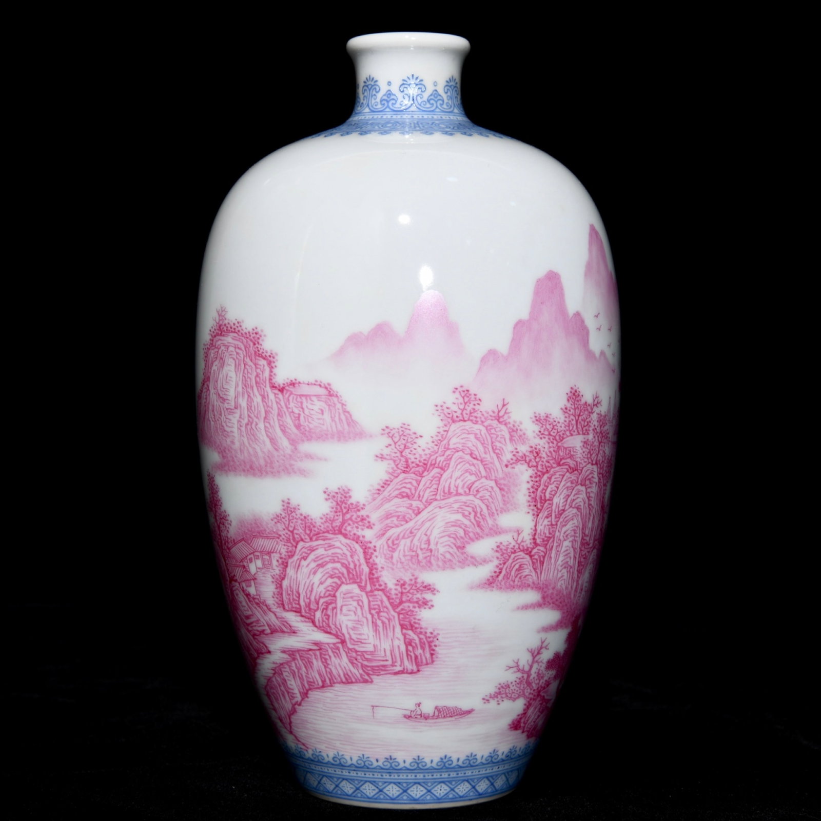 An Exquisite Agate Red Glazed Landscape Pattern Vase - 2
