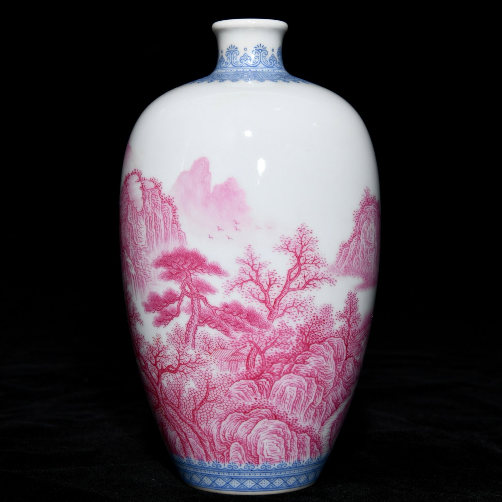 An Exquisite Agate Red Glazed Landscape Pattern Vase - 3