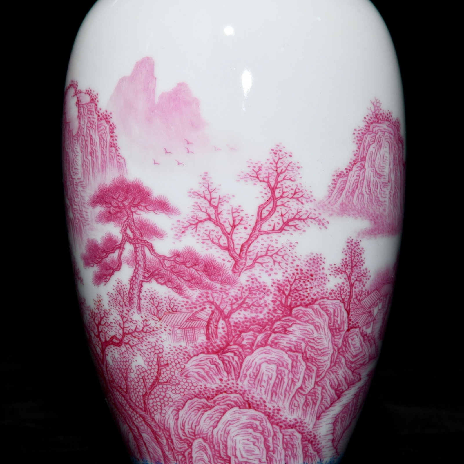 An Exquisite Agate Red Glazed Landscape Pattern Vase - 7