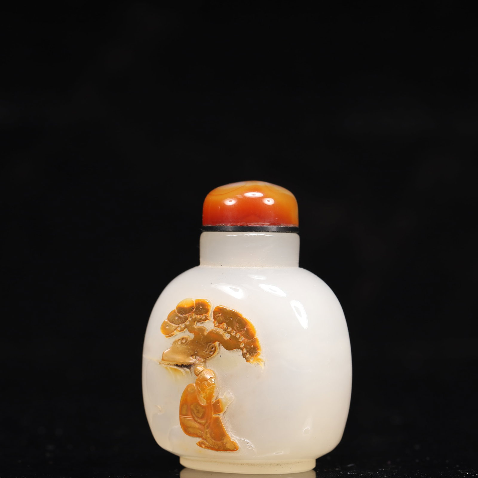 An Exquisite Agate Pine and Figure Pattern Snuff Bottle - 2