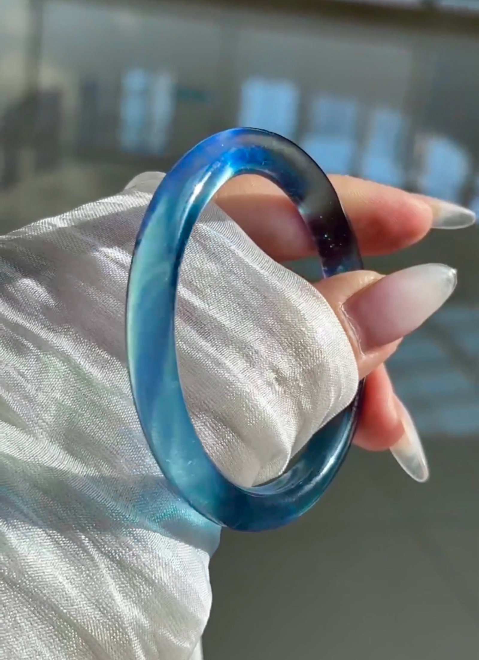 An Exquisite Aquamarine Bracelet: An Exquisite Aquamarine Bracelet,Size:2.2inx0.3in,Weight:25.5g 海蓝宝手镯