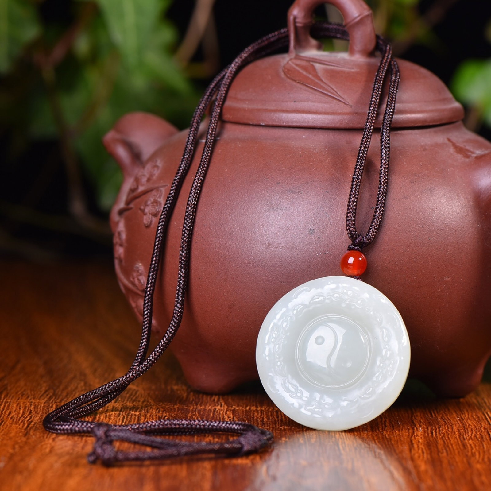 An Exquisite White Jade Trigram Pattern Pendant - 5