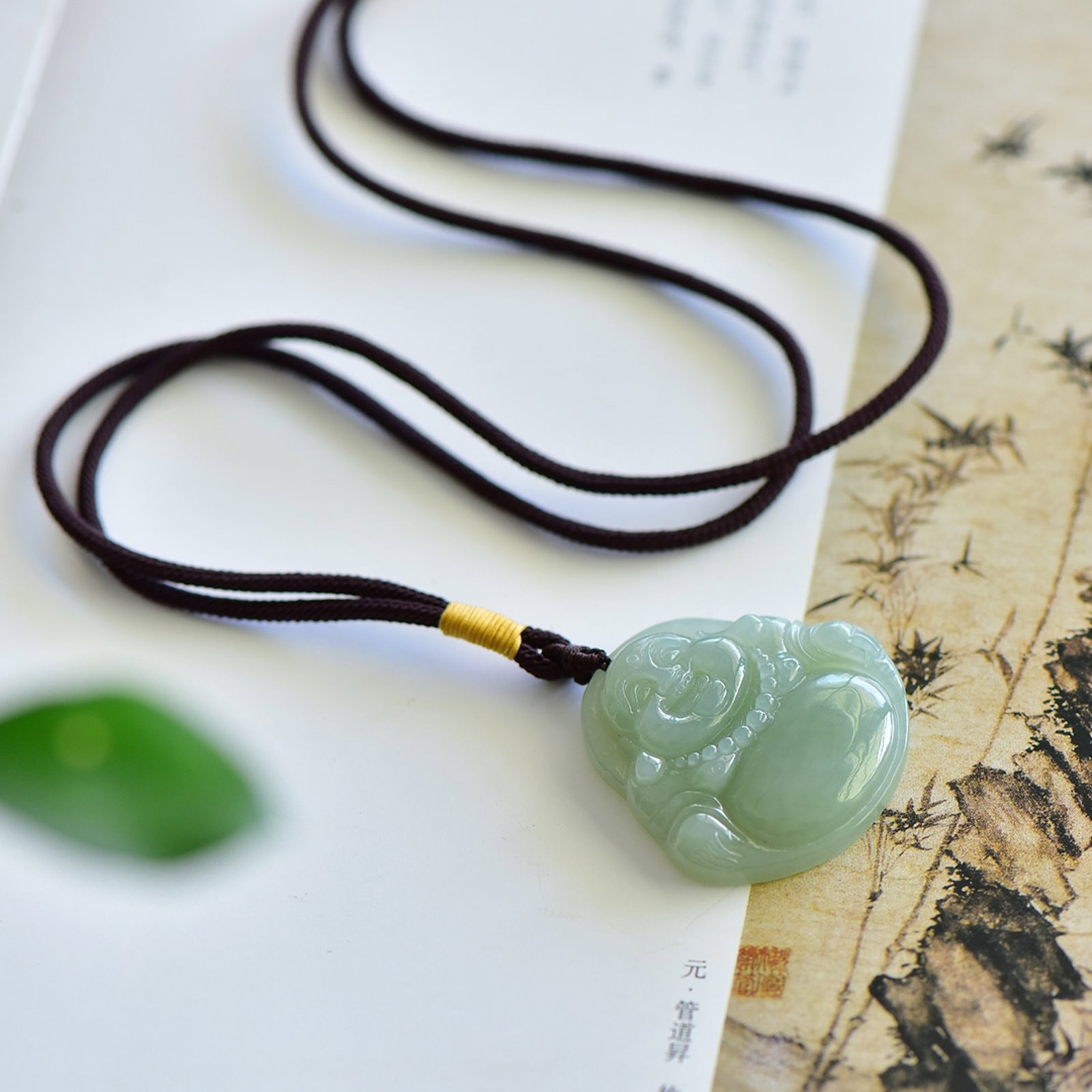 An Exquisite Greenish Jade Maitreya Buddha Pendant: An Exquisite Greenish Jade Maitreya Buddha Pendant,Size:39mmx40mm 青白玉弥勒佛像吊坠
