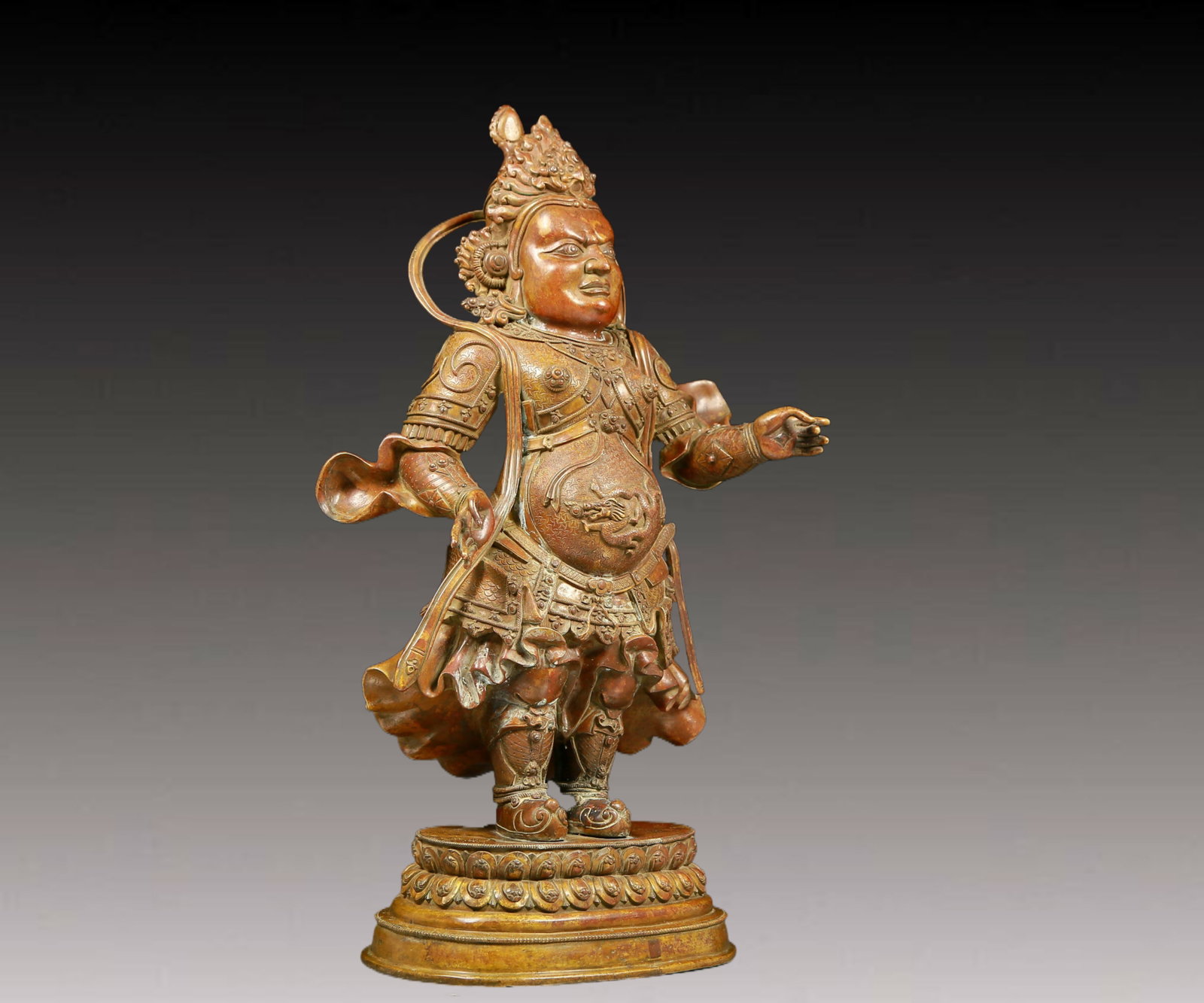 A solemn bronze figure - 8