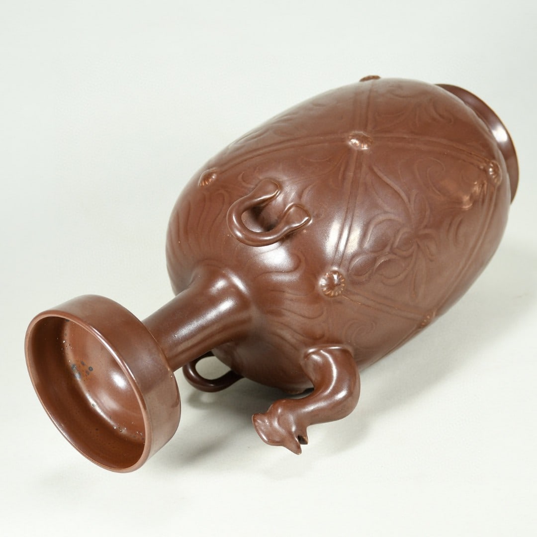 An Exquisite Brown Glaze Flower Pattern Ewer - 7