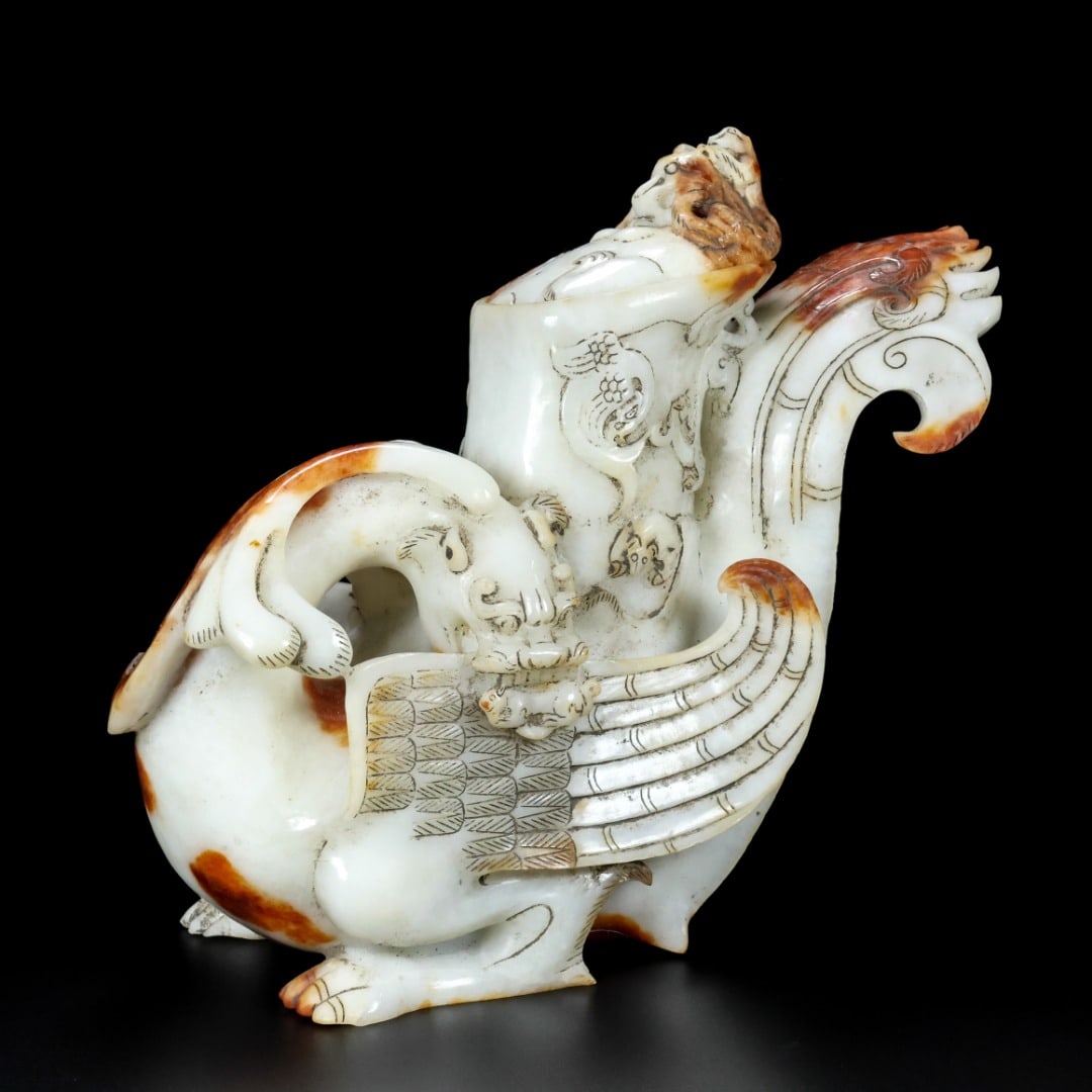An Exquisite White Jade Dragon Pattern Goblet - 7