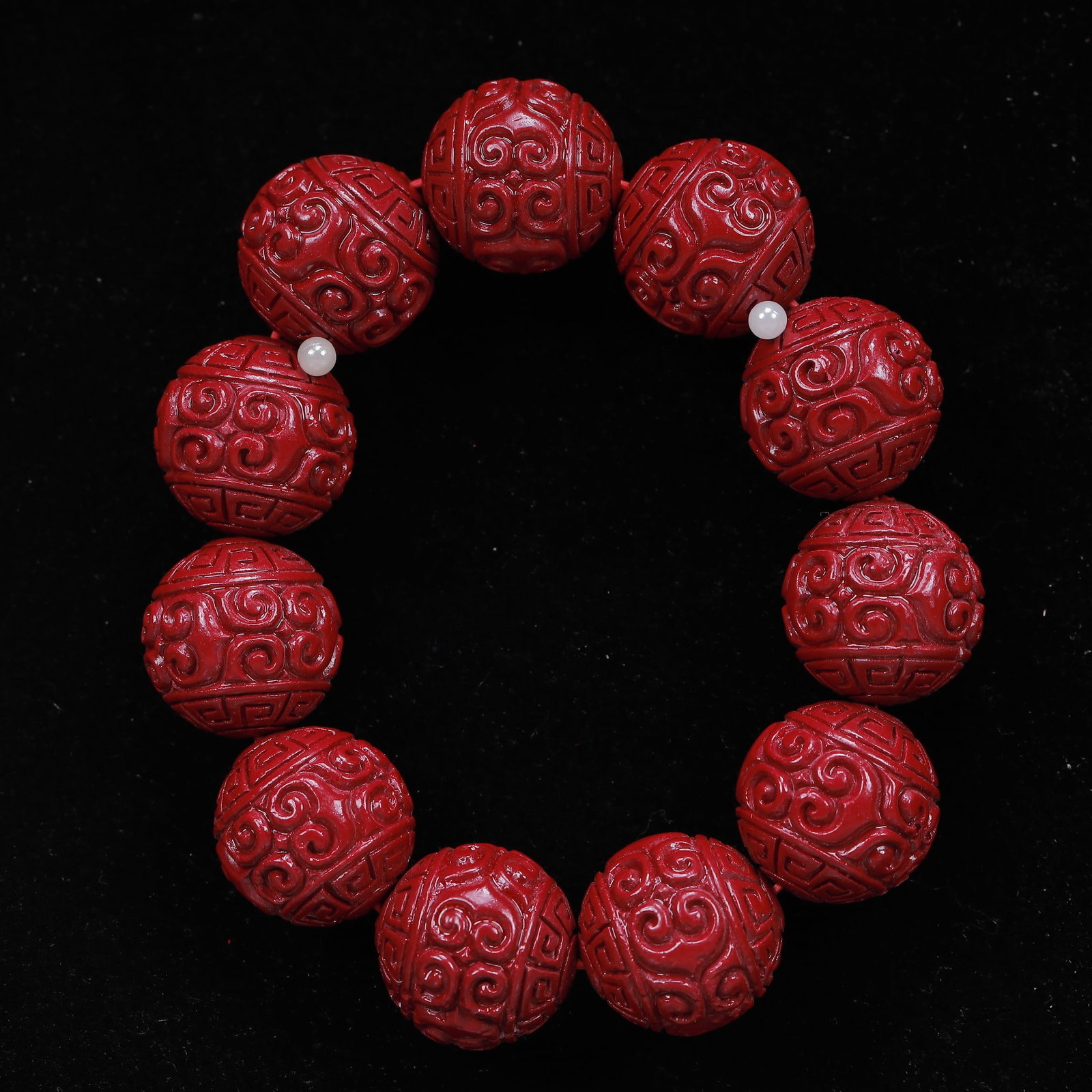 An Exquisite Cinnabar Bracelets - 7
