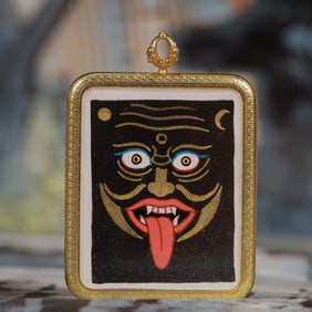 An Exquisite Painted Color Statue of Mammon Tangka